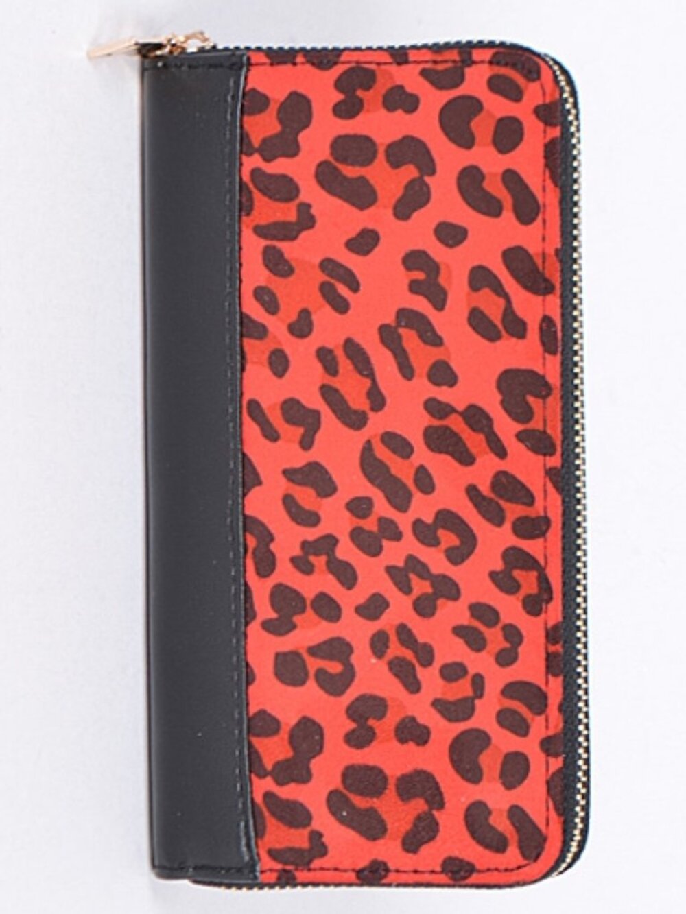 Red Leopard‎ Print Zip Wallet ❤️🐆 Bold Animal Print Organizer • Boutique Style